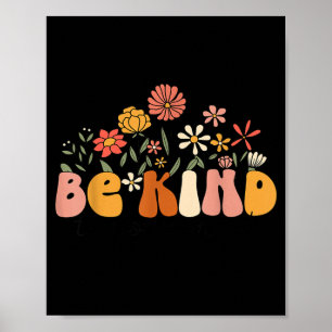 Poster Groovy Soyez gentil pour votre esprit Fleur Santé