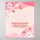 Poster Groovy Valentine Baby Shower Late Night Diapers (Devant)