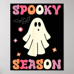 Poster Groovy vintage fantôme mignon halloween saison eff