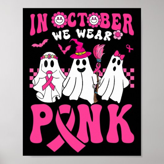 Poster Groovy Wear Pink Breast Cancer Warrior Ghost Bonjo (Devant)