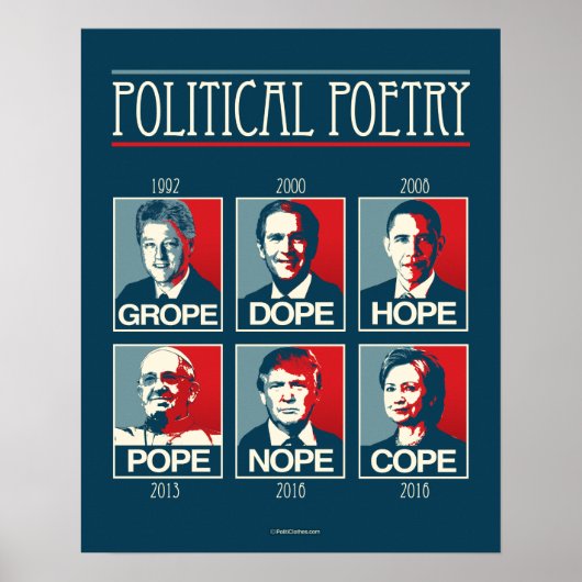 Poster Grope Dope Hope Pope Nope Cope (Devant)