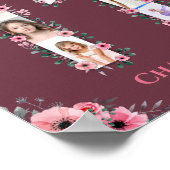 Poster Gros 11e anniversaire fille photo Collage Fleur ro (Coin)