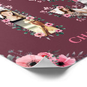 Poster Gros 13e anniversaire Fille rose Collage photo (Coin)