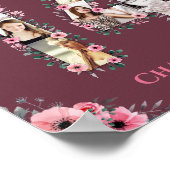 Poster Gros 14e anniversaire Fille rose Collage photo (Coin)