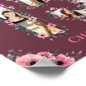 Poster Gros 15e anniversaire Fille rose Collage photo (Coin)