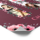Poster Gros 16e anniversaire Fille rose Collage photo (Coin)