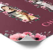 Poster Gros 17e anniversaire Fille rose Collage photo (Coin)