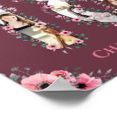 Poster Gros 18e anniversaire Fille rose Collage photo (Coin)
