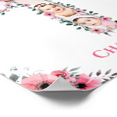 Poster Gros 1er anniversaire fille photo Collage Fleur ro (Coin)