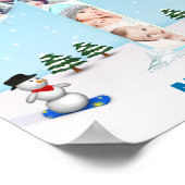 Poster Gros 1er anniversaire hiver glace neige Collage ph (Coin)