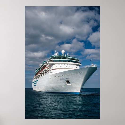 Poster Gros bateau de croisière blanc (Devant)