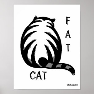 Poster Gros Chat-Gris et noir