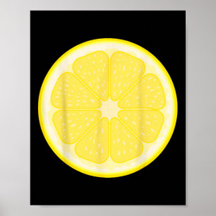 Poster Gros Costume en tranches de citron mignonne Fruit