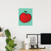 Poster Gros dessin de pomme rouge (Bureau à domicile)