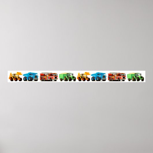 Poster Gros Enfants Construction Camion Art Party Décorat (Devant)