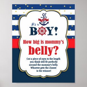 Poster Gros est le Baby shower du ventre de maman jeu nau