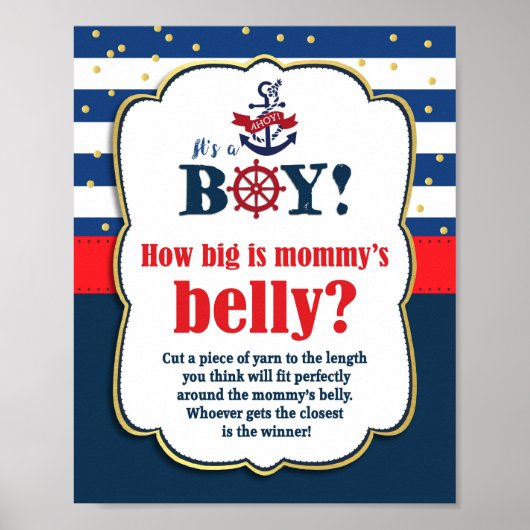 Poster Gros est le Baby shower du ventre de maman jeu nau (Devant)
