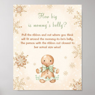 Poster Gros est le ventre de maman Noël Baby shower