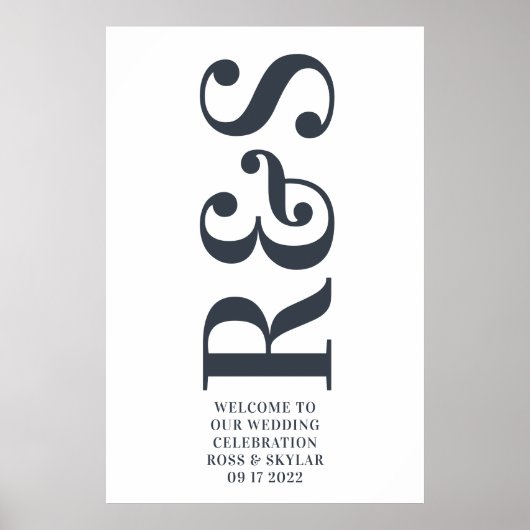 Poster Gros Monogramme Moderne Simple (Devant)