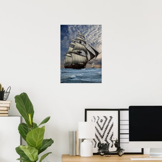 Poster gros navires (Bureau à domicile)