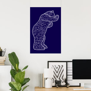 Poster gros ours bleu