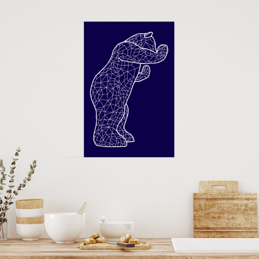 Poster gros ours bleu (Cuisine)