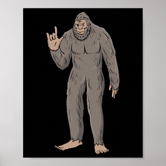Poster Gros pied Asl Gesture main Sourde perte d'audition (Devant)
