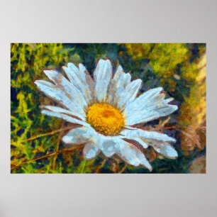 Poster Gros plan artistique d'une fleur marguerite