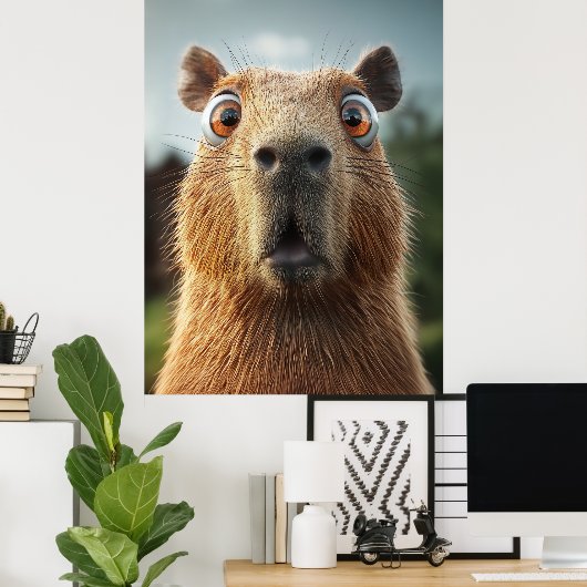 Poster Gros plan Capybara (Bureau à domicile)