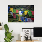 Poster Gros plan de drapeaux de prière (Bureau à domicile)