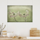 Poster Gros plan de fleurs de Cornouiller rose | Seabeck, (Cuisine)