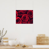 Poster Gros plan de fleurs de rose rouge. (Cuisine)