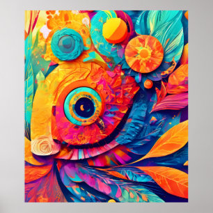 Poster Gros plan De La Feuille En Forme D'Oeil