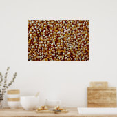 Poster Gros plan de la texture des grains de maïs soufflé (Cuisine)