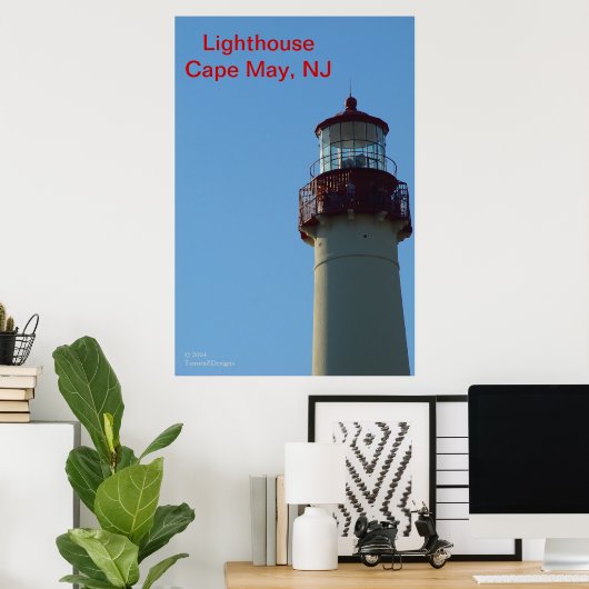 Poster Gros plan de Lighthouse, Cape May, NJ (Bureau à domicile)