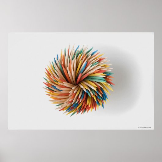 Poster Gros plan des crayons colorés (Devant)