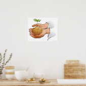 Poster Gros plan des mains d'une personne tenant des semi (Cuisine)