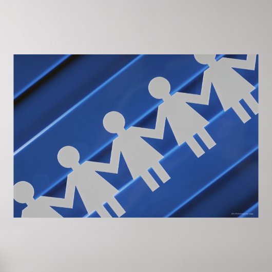 Poster Gros plan des poupées de la chaîne de papier (Devant)