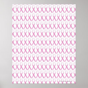 Poster Gros plan des rubans de sensibilisation au cancer 