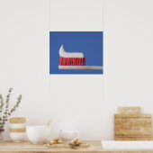 Poster Gros plan du dentifrice sur une brosse à dents (Cuisine)