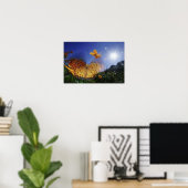 Poster Gros plan du papillon, ailes battant (Bureau à domicile)