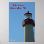 Poster Gros plan du phare, Cape May, NJ (Devant)
