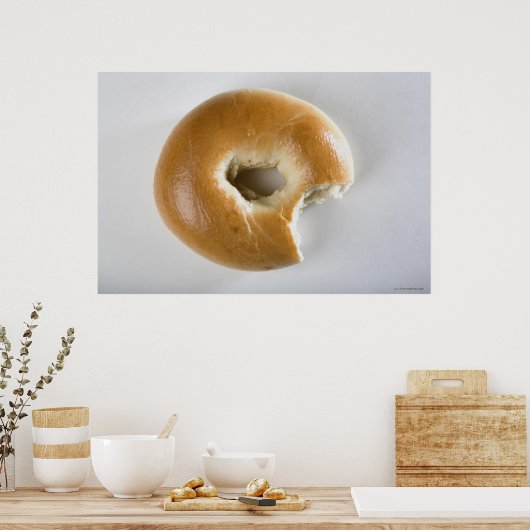 Poster Gros plan d'un bagel (Cuisine)