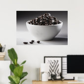 Poster Gros plan d'un bol rempli de grains de café (Bureau à domicile)
