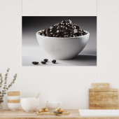 Poster Gros plan d'un bol rempli de grains de café (Cuisine)