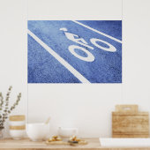 Poster Gros plan d'un panneau de bicyclette sur la route (Cuisine)
