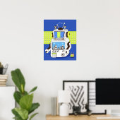Poster Gros plan d'un robot (Bureau à domicile)