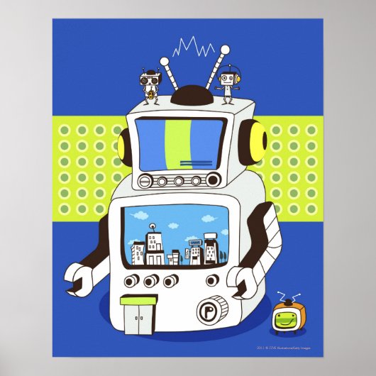 Poster Gros plan d'un robot (Devant)