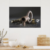 Poster Gros plan d'une clé dans une bague de clé (Cuisine)