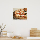 Poster Gros plan d'une pizza entière (Cuisine)